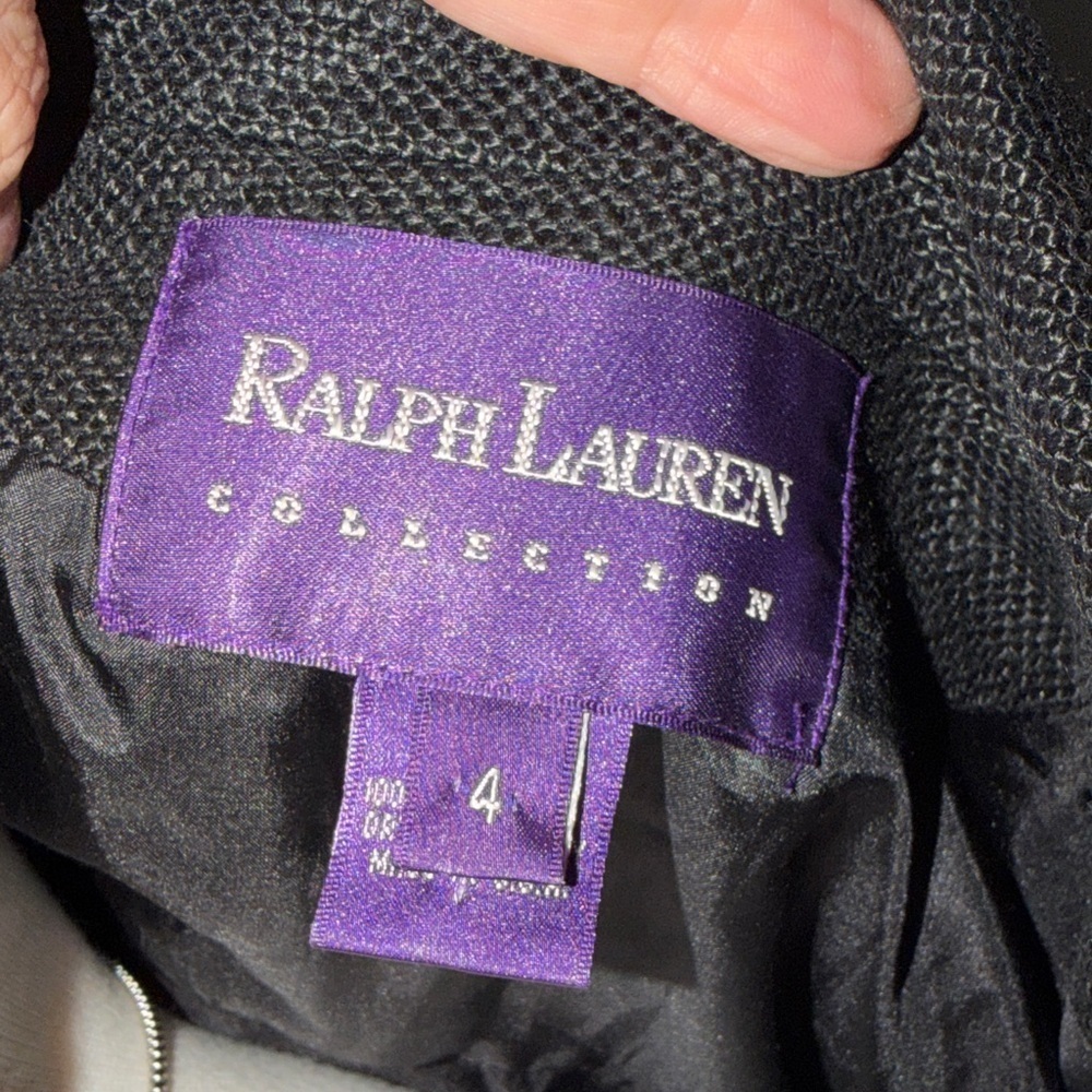 Ralph Lauren Collections Purple Label 100% Linen Black Cropped Button-Front - Picture 9 of 11
